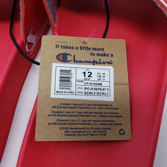 Champion Men's IPO Repeat Slides Sandals Size 12 - Picture 8 of 9